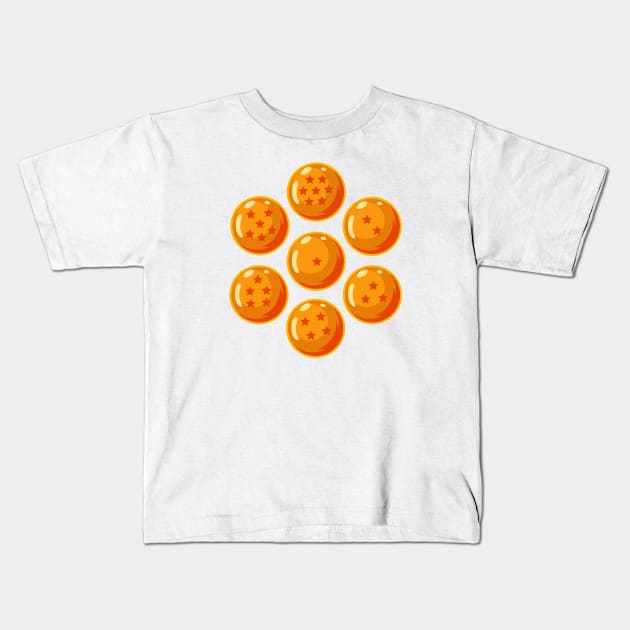 Seven Dragon Balls Kids T-Shirt by InfinityTone